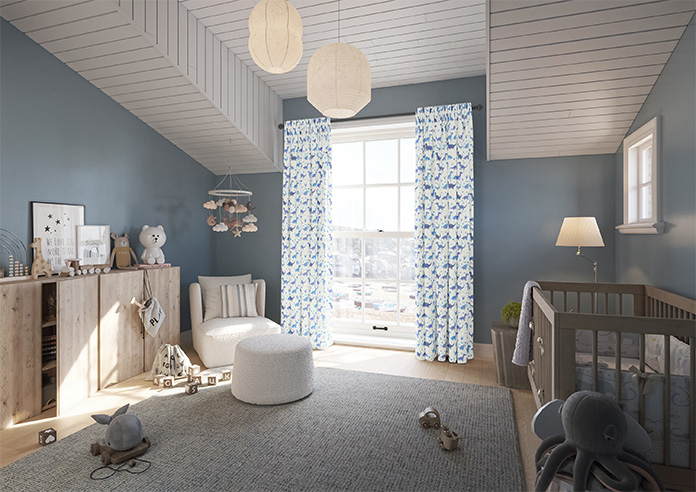 Dino Land, Blue Denim - Made to Measure Curtains - Image 7